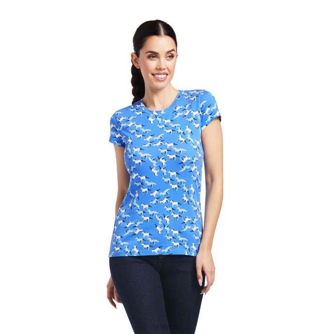 Ariat Gallop T-Shirt Women D0X63120 Reykjavik Blue Tops