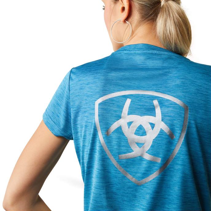 Ariat Laguna Logo Top Women D0X62950 Peacock Blue Tops