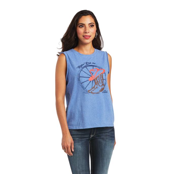 Ariat Mama Tee Women D0X63193 Reykjavik Blue Tops