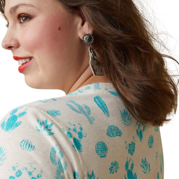 Ariat REAL Cactus Garden Tee Women D0X62872 Cactus Garden Print Tops