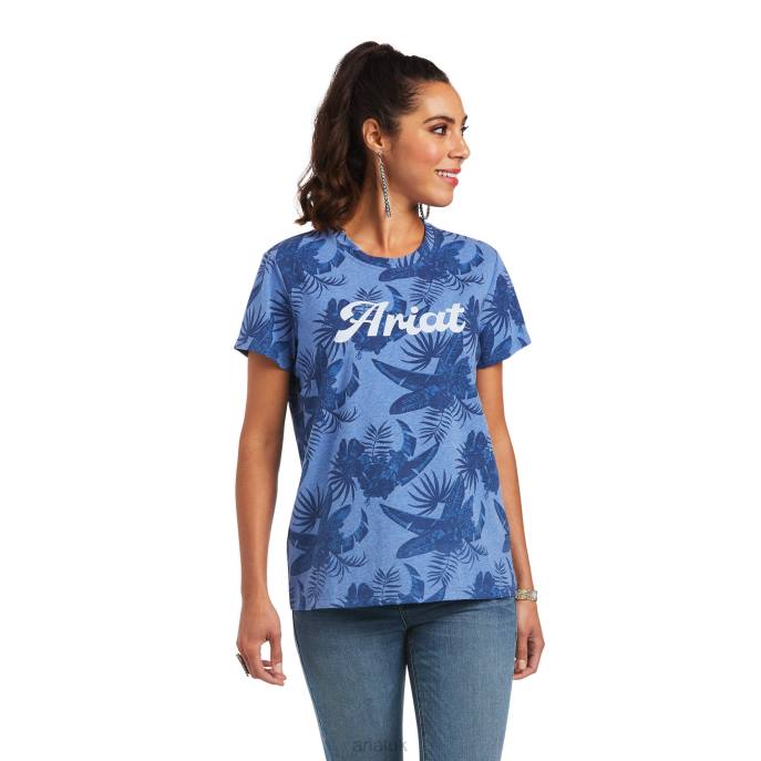 Ariat REAL Island Tee Women D0X63244 Island Shadow Print Tops