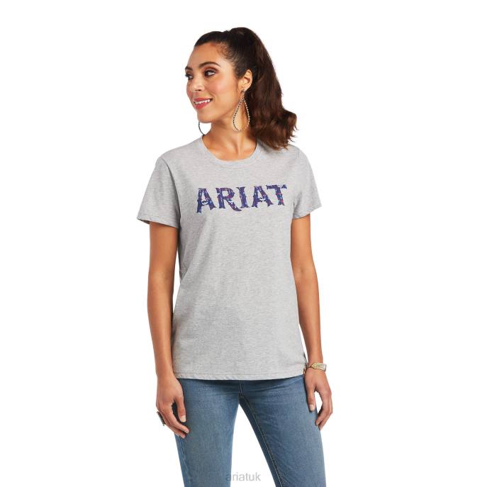 Ariat REAL Tribal Lore Relaxed Tee Women D0X62899 Heather Grey Tops