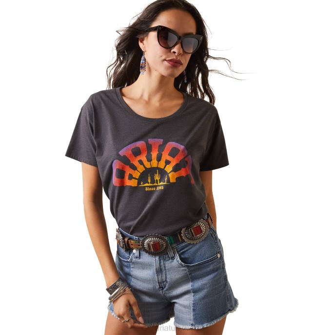 Ariat Rainbow T-Shirt Women D0X62885 Charcoal Heather Tops