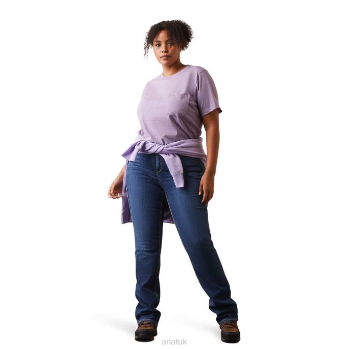 Ariat Rebar Cotton Strong T-Shirt 2 Women D0X62993 Lavendar Heather Tops