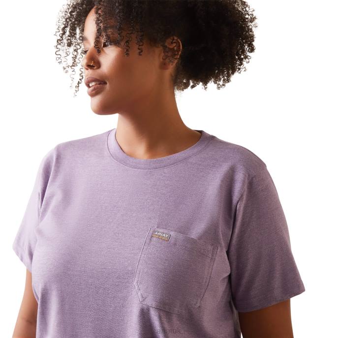 Ariat Rebar Cotton Strong T-Shirt 2 Women D0X62993 Lavendar Heather Tops