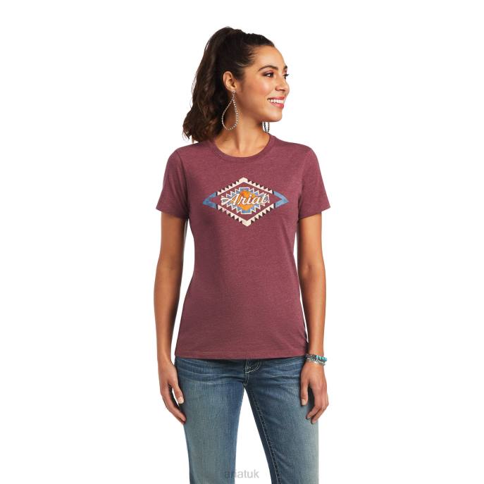 Ariat Sol T-Shirt Women D0X62867 Burgundy Heather Tops