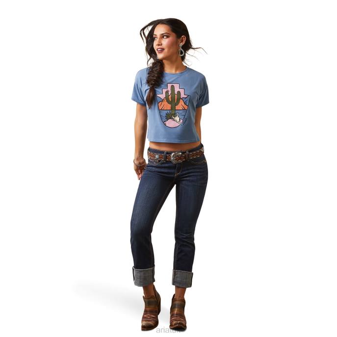 Ariat Treasure Tee Women D0X63098 Copen Blue Tops
