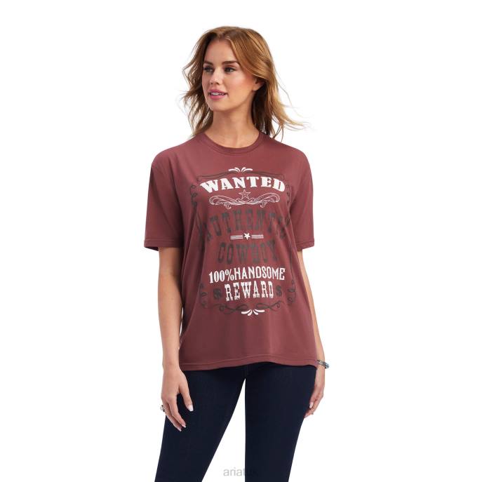 Ariat Wanted Tee Women D0X63171 Wild Ginger Tops