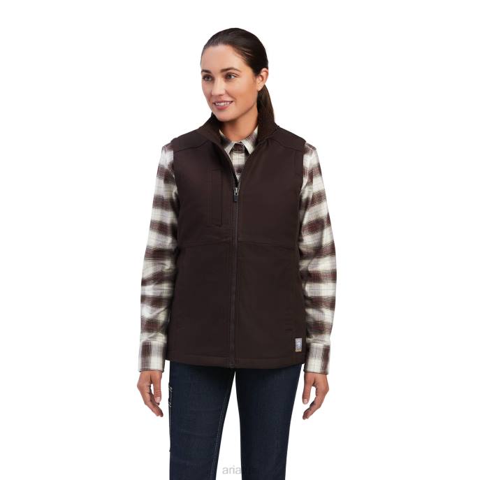 Ariat Rebar DuraCanvas Insulated Vest Women D0X63607 Mole Tops